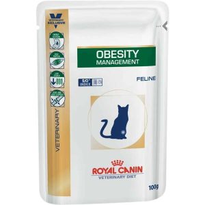 Ração Royal Canin Sachê Feline Veterinary Diet Obesity Management Wet para Gatos Obesos