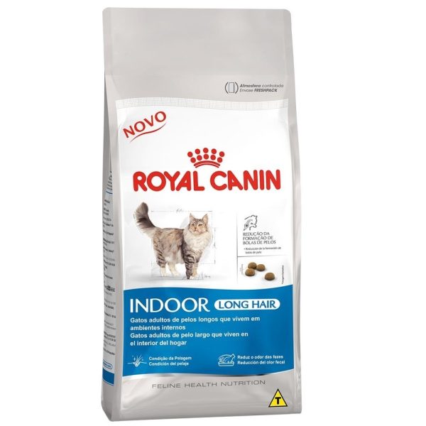 Ração Royal Canin Indoor Long Hair para Gatos Adultos de Pelos Longos em Ambientes Internos