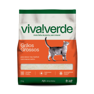 Areia Higiênica Viva Verde Graos Grossos para Gatos
